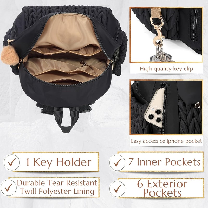 SEWBOO Diaper Bag, Newborn Baby Backpack, Waterproof and Stylish Travel Back Pack with Changing Pad for Women and Girls - Image 4